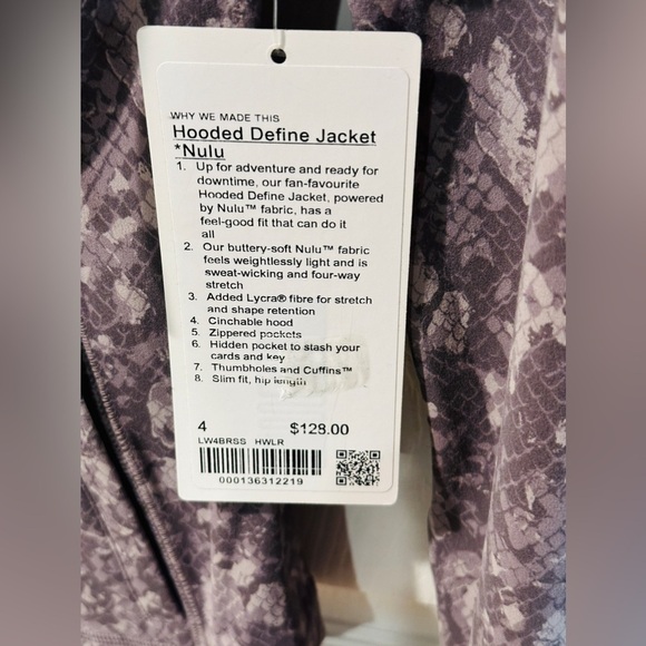 *NWT* Lululemon Hooded Define Jacket *Nulu Hideaway Camo Lunar Rock Multi Size 4 - Picture 5 of 10